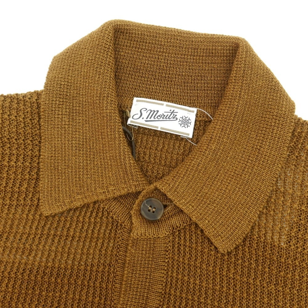 【中古】サンモリッツ S.MORITZ リネン 襟付き カーディガン ブラウン【 44/XXS 】【 状態ランクA 】【 メンズ 】