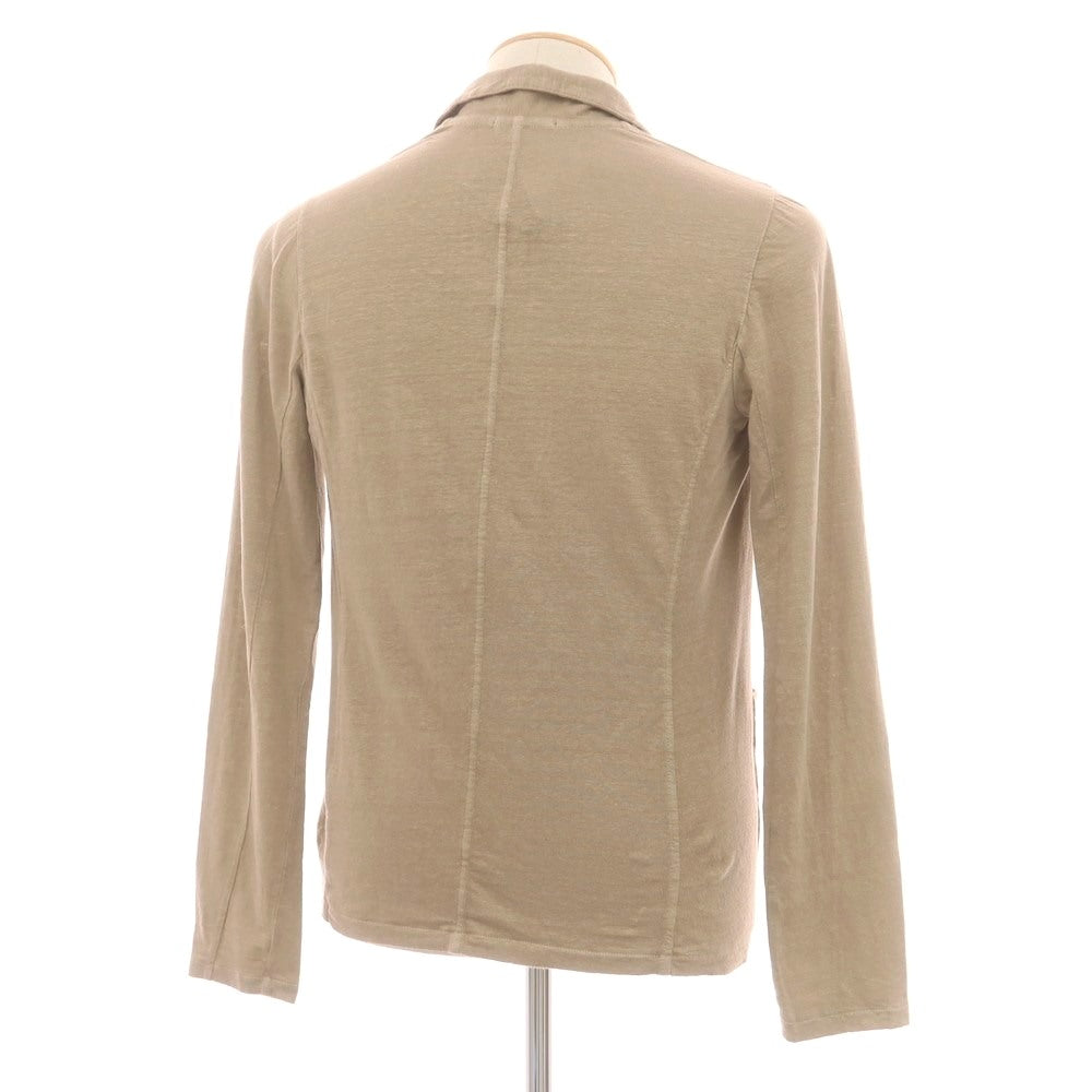 【中古】【未使用】ロベルトコリーナ ROBERTO COLLINA リネン ジャージー ニットジャケット ベージュ【 44 】【 状態ランクS 】【 メンズ 】