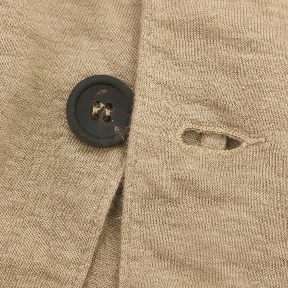 【中古】【未使用】ロベルトコリーナ ROBERTO COLLINA リネン ジャージー ニットジャケット ベージュ【 44 】【 状態ランクS 】【 メンズ 】