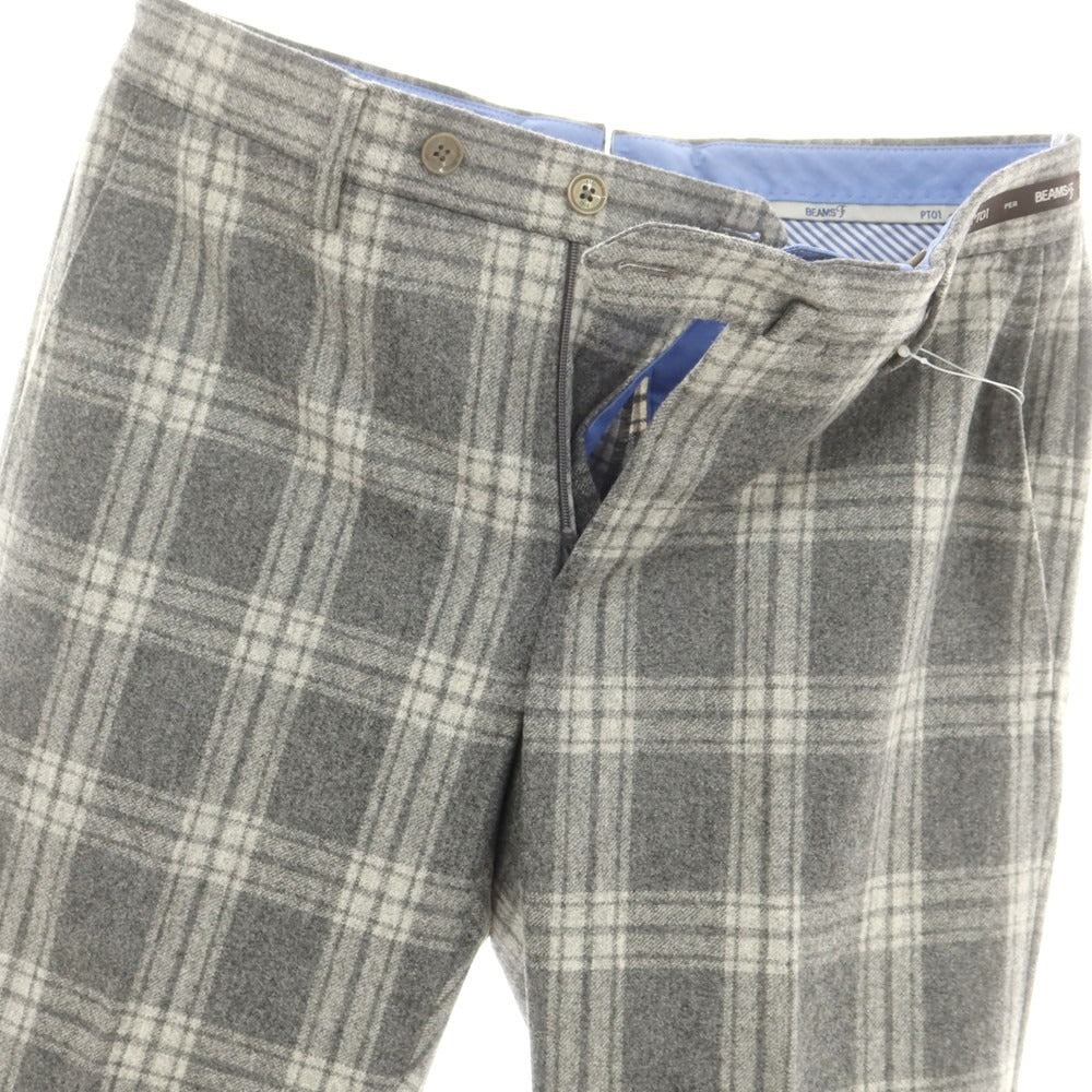 【中古】ピーティーゼロウーノ PT01 ウール カジュアルスラックスパンツ グレーxホワイト【 44 】【 状態ランクA 】【 メンズ 】