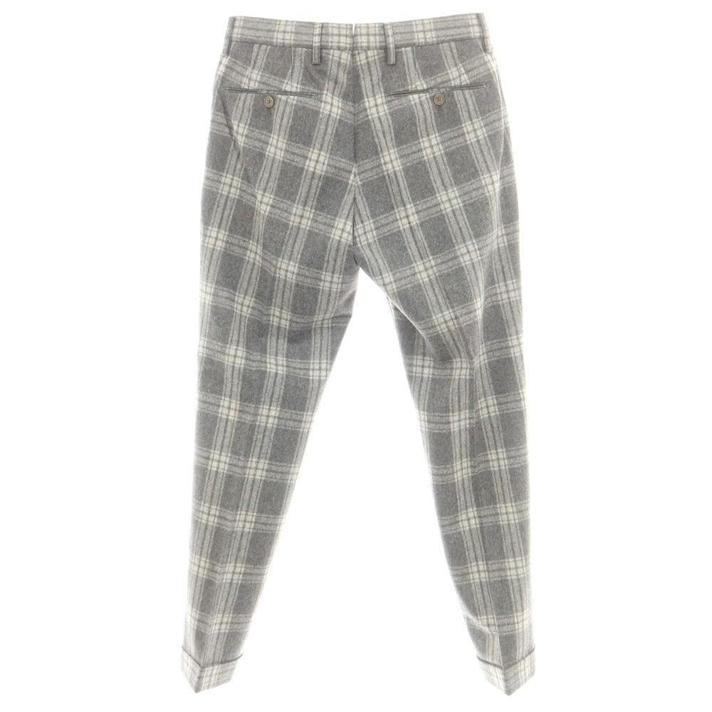 【中古】ピーティーゼロウーノ PT01 ウール カジュアルスラックスパンツ グレーxホワイト【 44 】【 状態ランクA 】【 メンズ 】