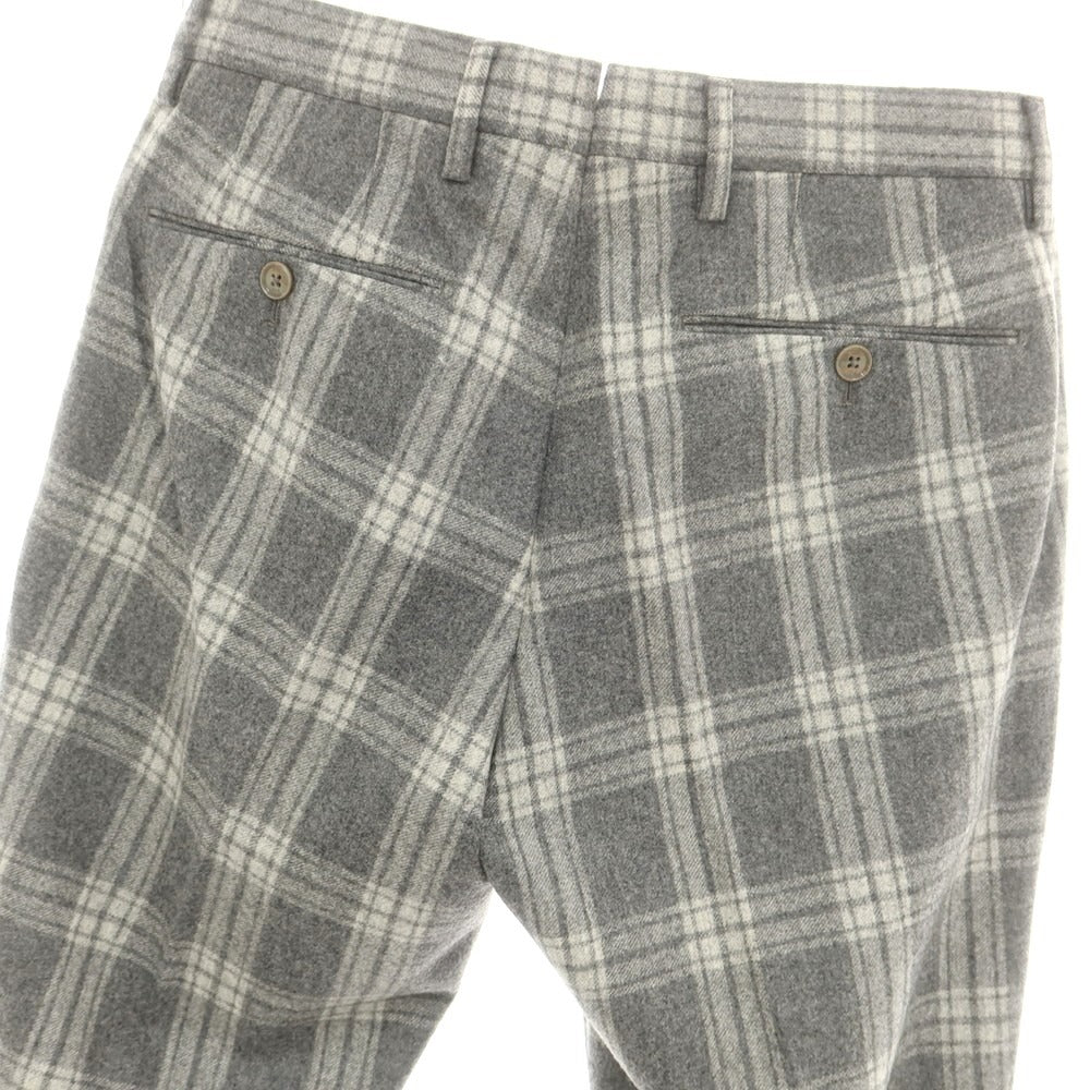 【中古】ピーティーゼロウーノ PT01 ウール カジュアルスラックスパンツ グレーxホワイト【 44 】【 状態ランクA 】【 メンズ 】