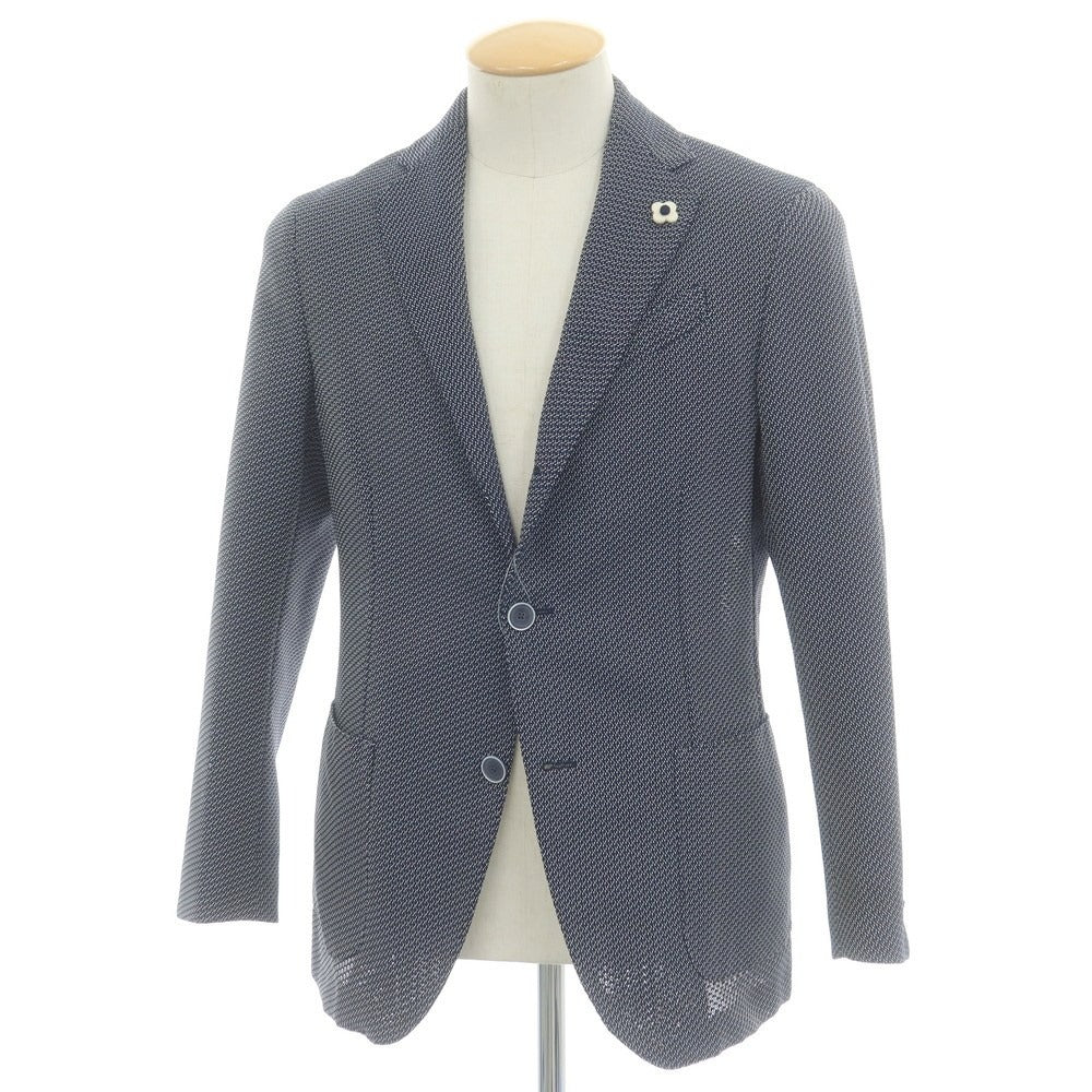 【中古】ラルディーニ LARDINI ポリエステル 3B テーラードジャケット ネイビーxホワイト【 44 】【 状態ランクA 】【 メンズ 】