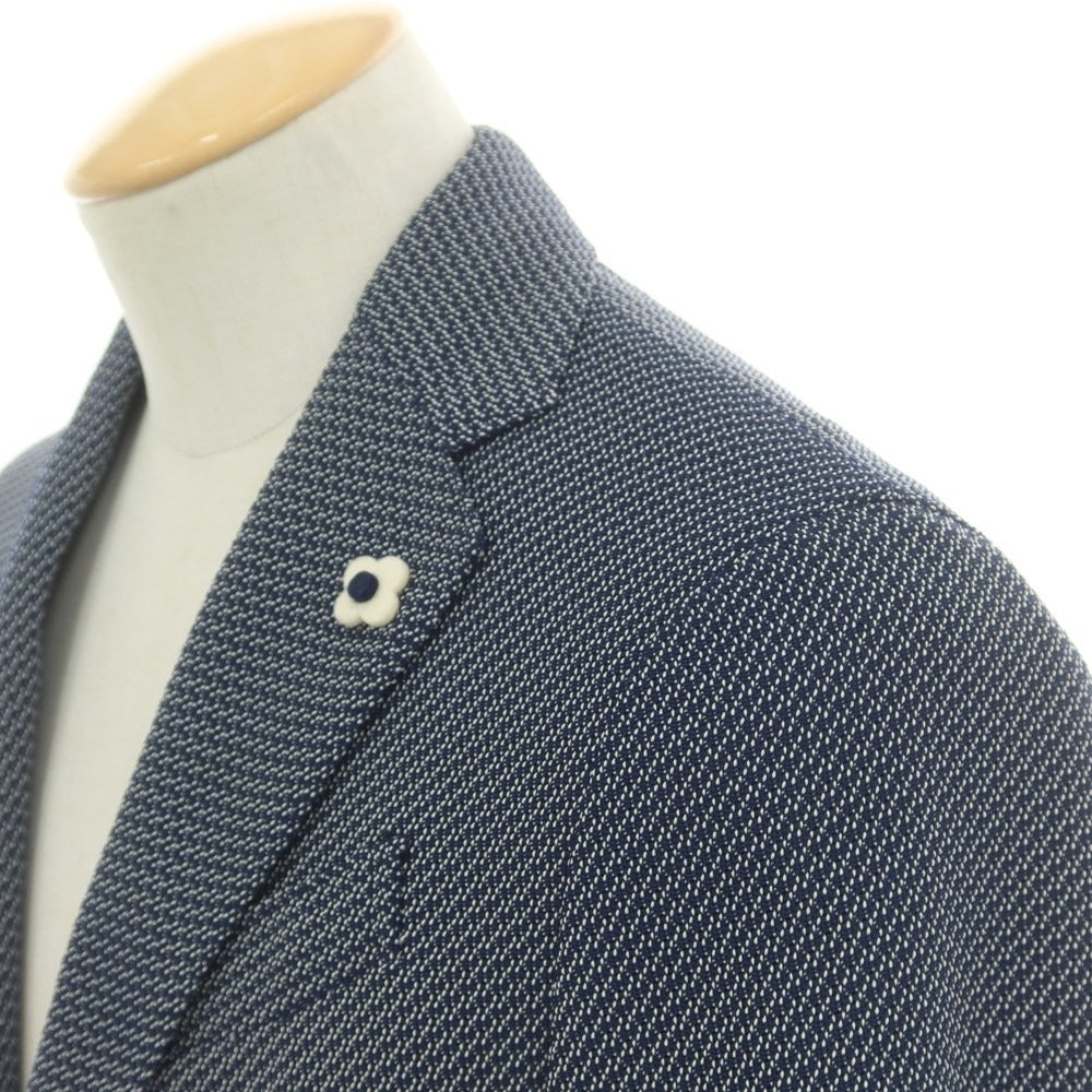 【中古】ラルディーニ LARDINI ポリエステル 3B テーラードジャケット ネイビーxホワイト【 44 】【 状態ランクA 】【 メンズ 】