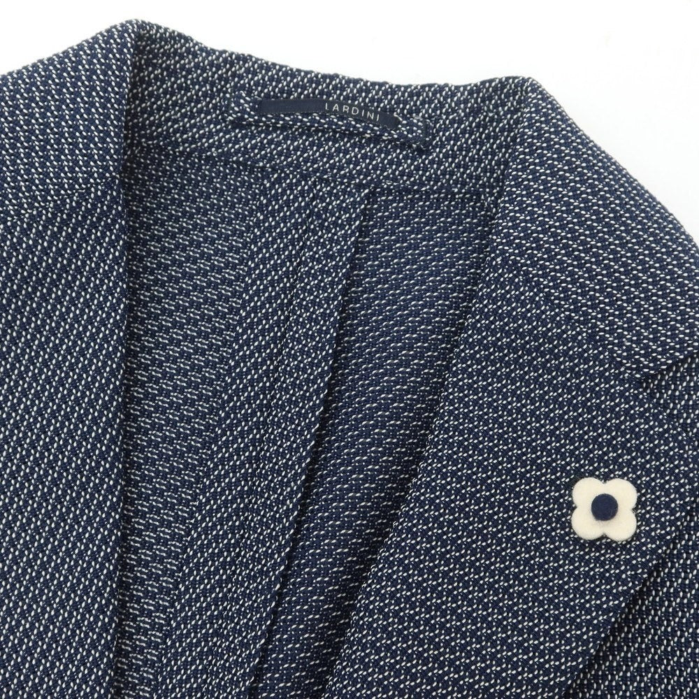 【中古】ラルディーニ LARDINI ポリエステル 3B テーラードジャケット ネイビーxホワイト【 44 】【 状態ランクA 】【 メンズ 】