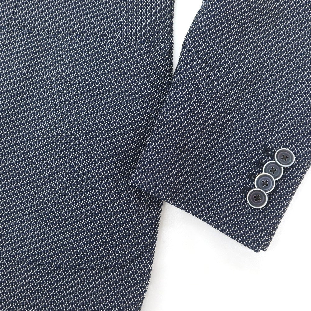 【中古】ラルディーニ LARDINI ポリエステル 3B テーラードジャケット ネイビーxホワイト【 44 】【 状態ランクA 】【 メンズ 】