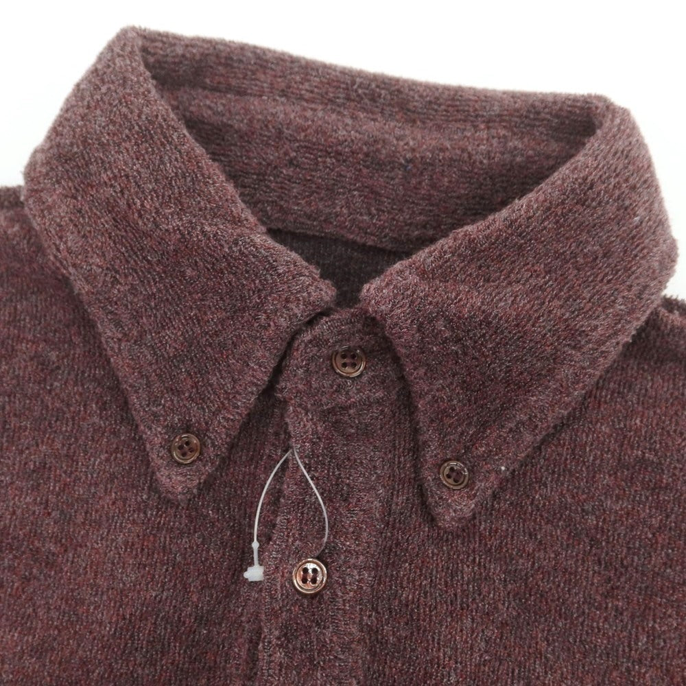 【中古】リングヂャケット RING JACKET パイル ボタンダウン 半袖ポロシャツ ワインレッド【 表記なし(S位) 】【 状態ランクB 】【 メンズ 】