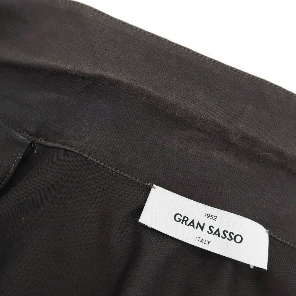 【中古】グランサッソ GRAN SASSO コットン ジャージー オープンカラー 半袖シャツ ダークグレー【サイズ46】【 状態ランクC 】【 メンズ 】