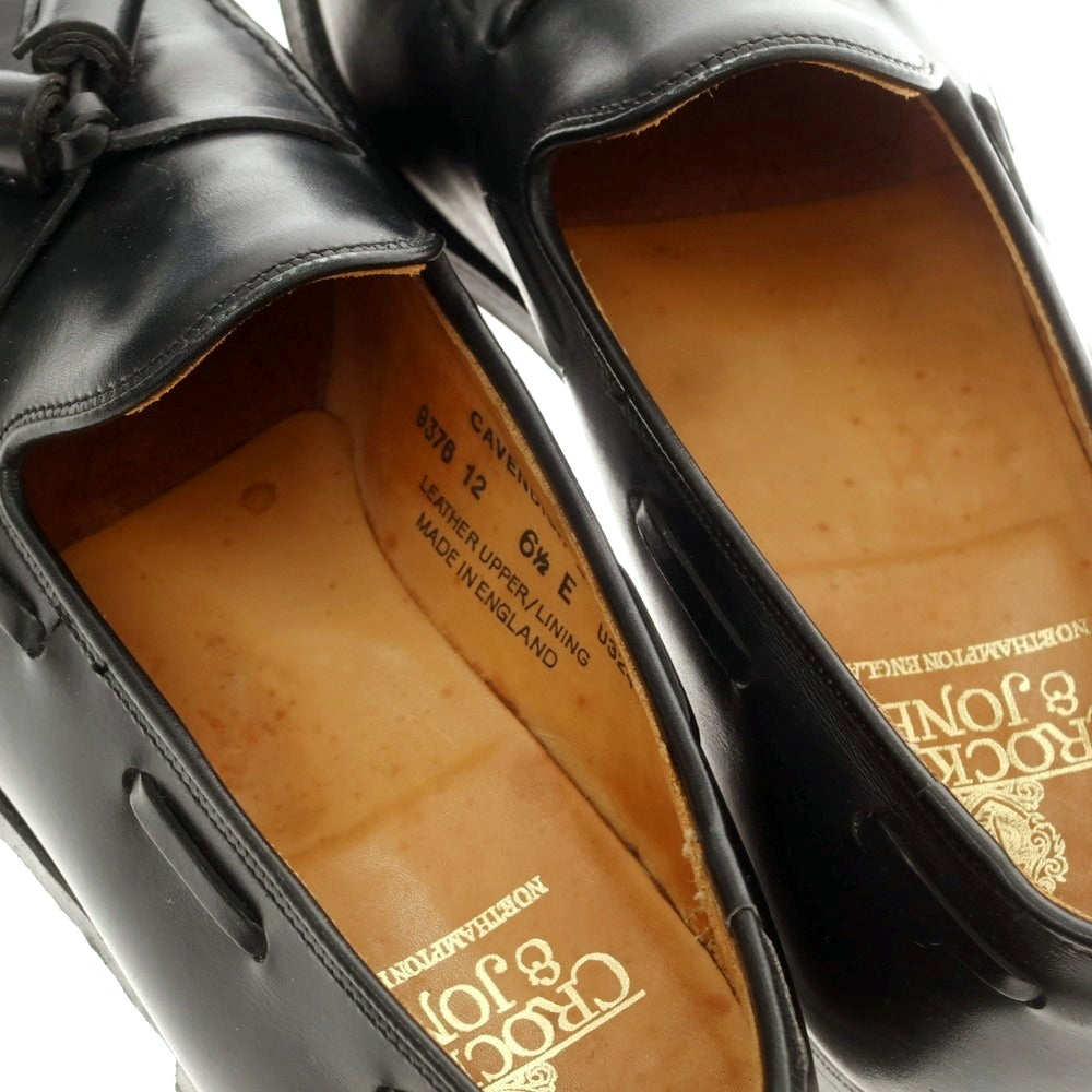 【中古】クロケットアンドジョーンズ CROCKETT&JONES CAVENDISH2 タッセルローファー ブラック【 6 1/2E 】【 状態ランクB 】【 メンズ 】