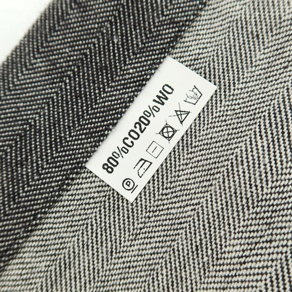 【中古】フィナモレ Finamore コットンウール ヘリンボーンストライプ ワイドカラー カジュアルシャツ グレー【サイズM】【 状態ランクA 】【 メンズ 】