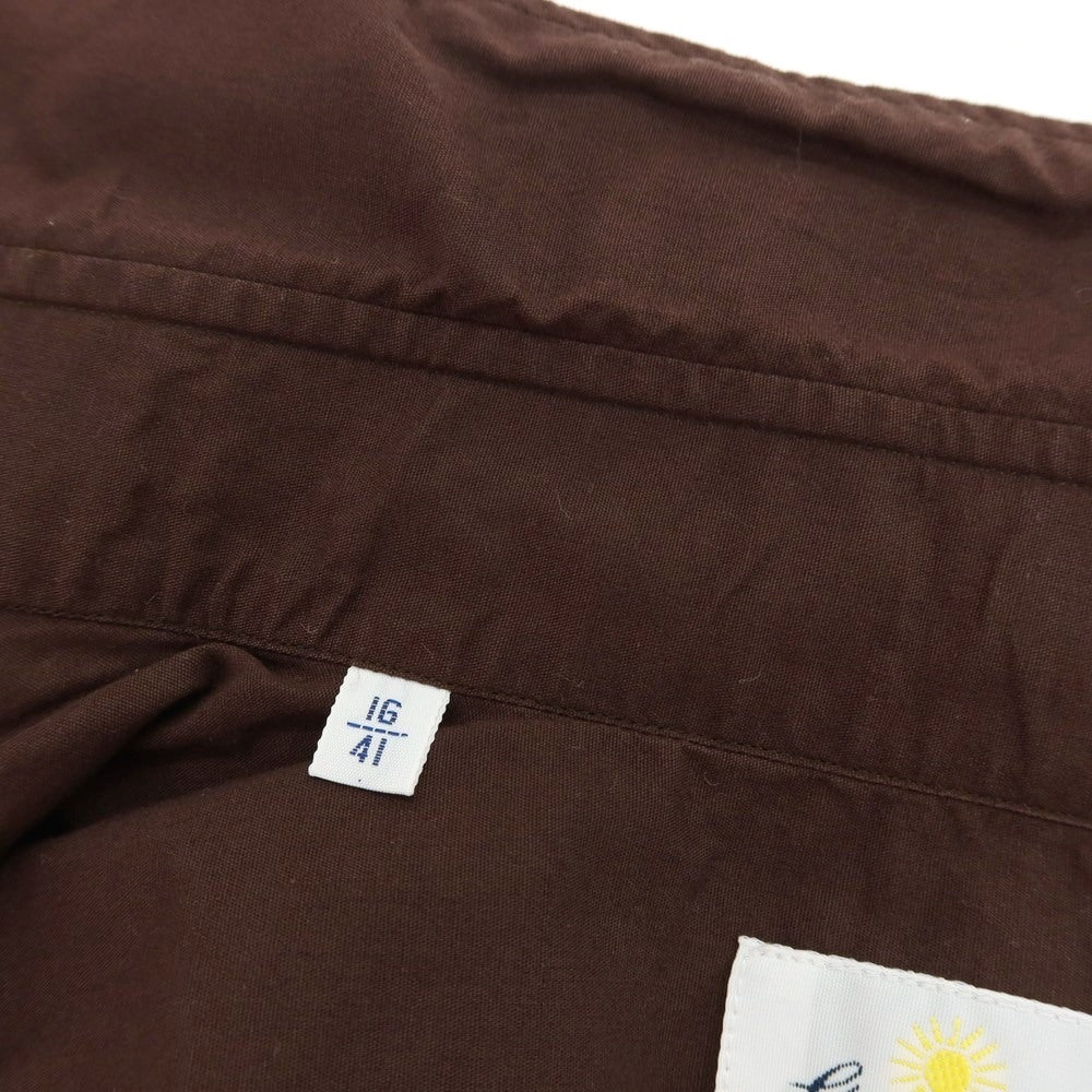 【中古】ジャンネット giannetto コットン ホリゾンタルカラー カジュアルシャツ ブラウン【サイズ41】【 状態ランクB 】【 メンズ 】