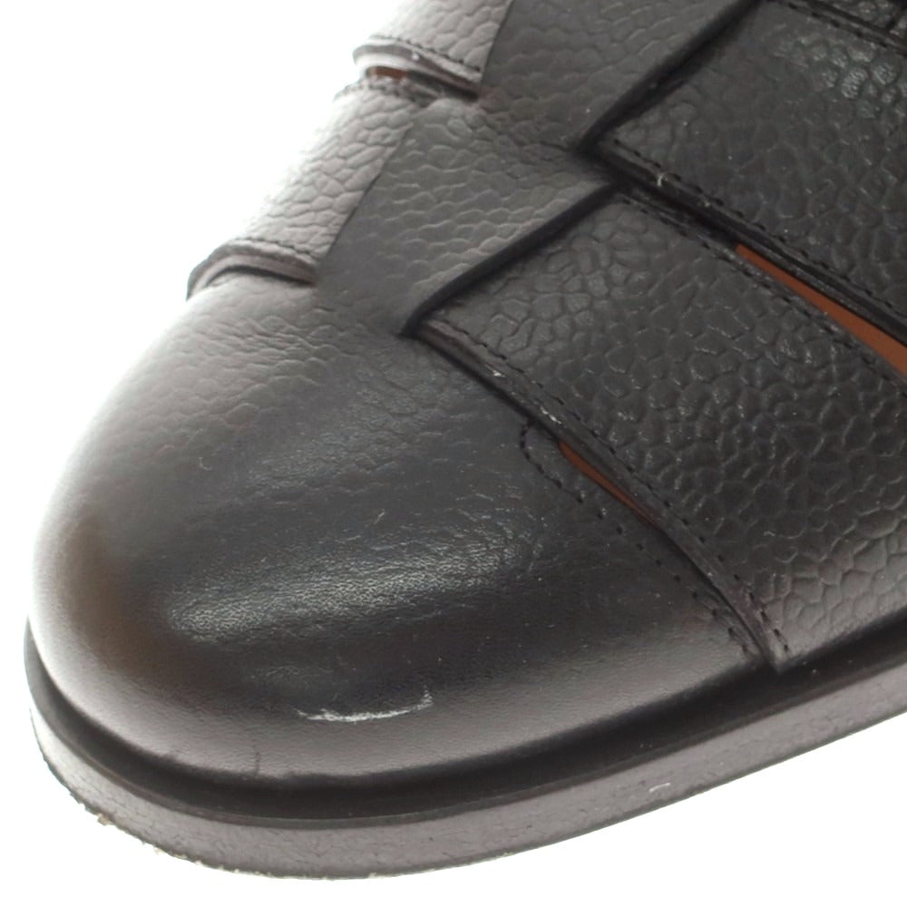 【中古】フラテッリジャコメッティ F.LLI Giacometti 型押しレザー グルカサンダル ブラック【 41 】【 状態ランクB 】【 メンズ 】