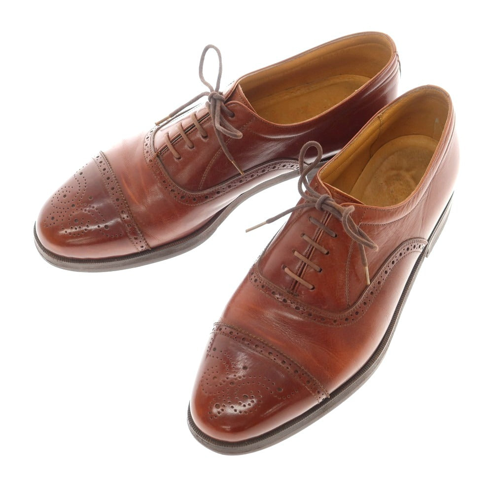 【中古】ジェオックス GEOX セミブローグ ドレスシューズ ブラウン【 26EEE 】【 状態ランクC 】【 メンズ 】