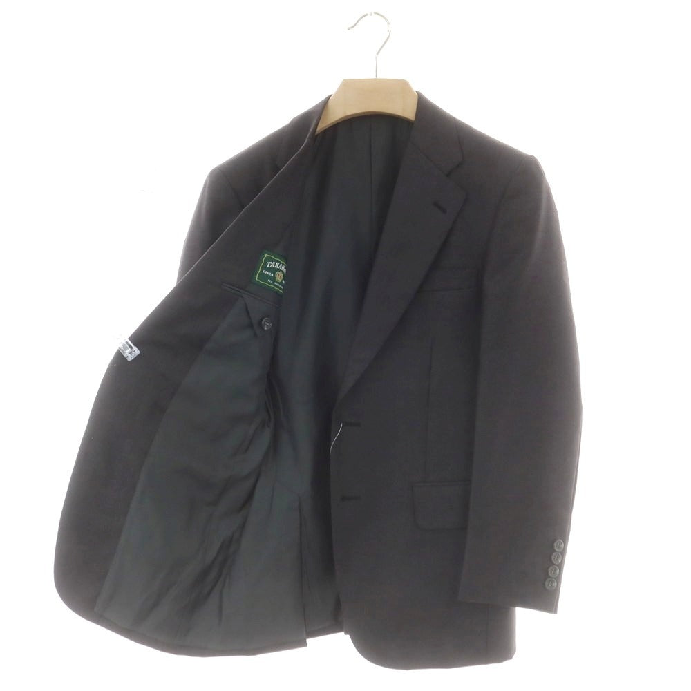 【中古】タカハシヨウフクテン 高橋洋服店 ウール スリーピース 2つボタンスーツ チャコールグレー【 表記なし(S位) 】【 状態ランクB 】【 メンズ 】