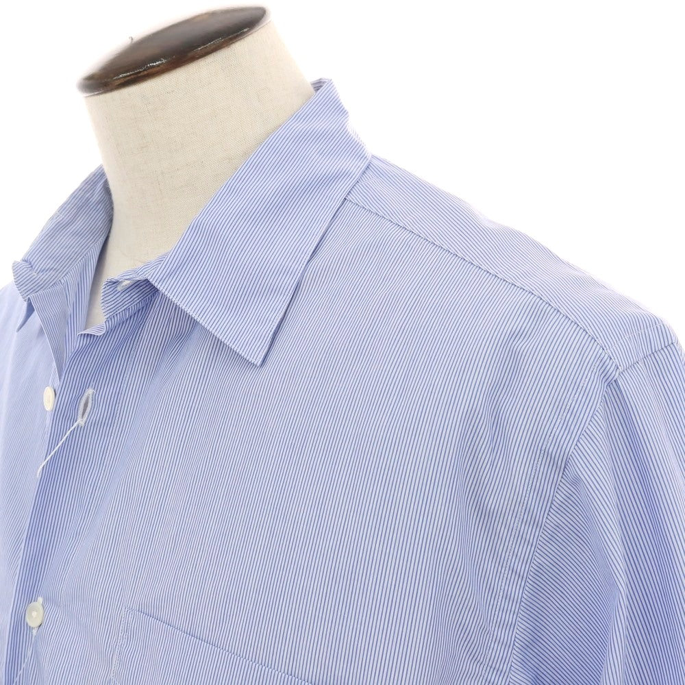 【中古】【未使用】ヤマトヤシャツ 大和屋シャツ adam et rope別注 コットン ストライプ レギュラーカラー カジュアルシャツ ブルーxホワイト【サイズL】【 状態ランクS 】【 メンズ 】