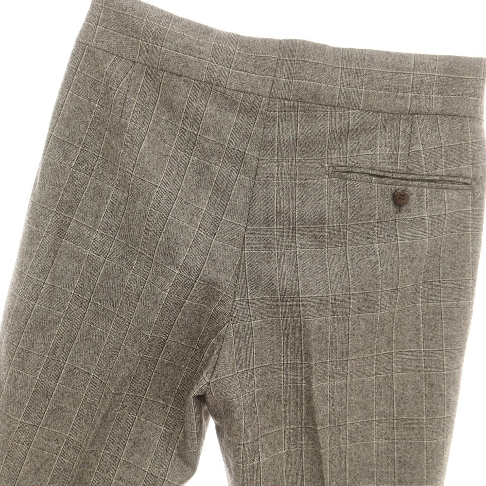 【中古】シャマット Sciamat ウール チェック ドレススラックスパンツ ウォームグレー系【 46 】【 状態ランクC 】【 メンズ 】