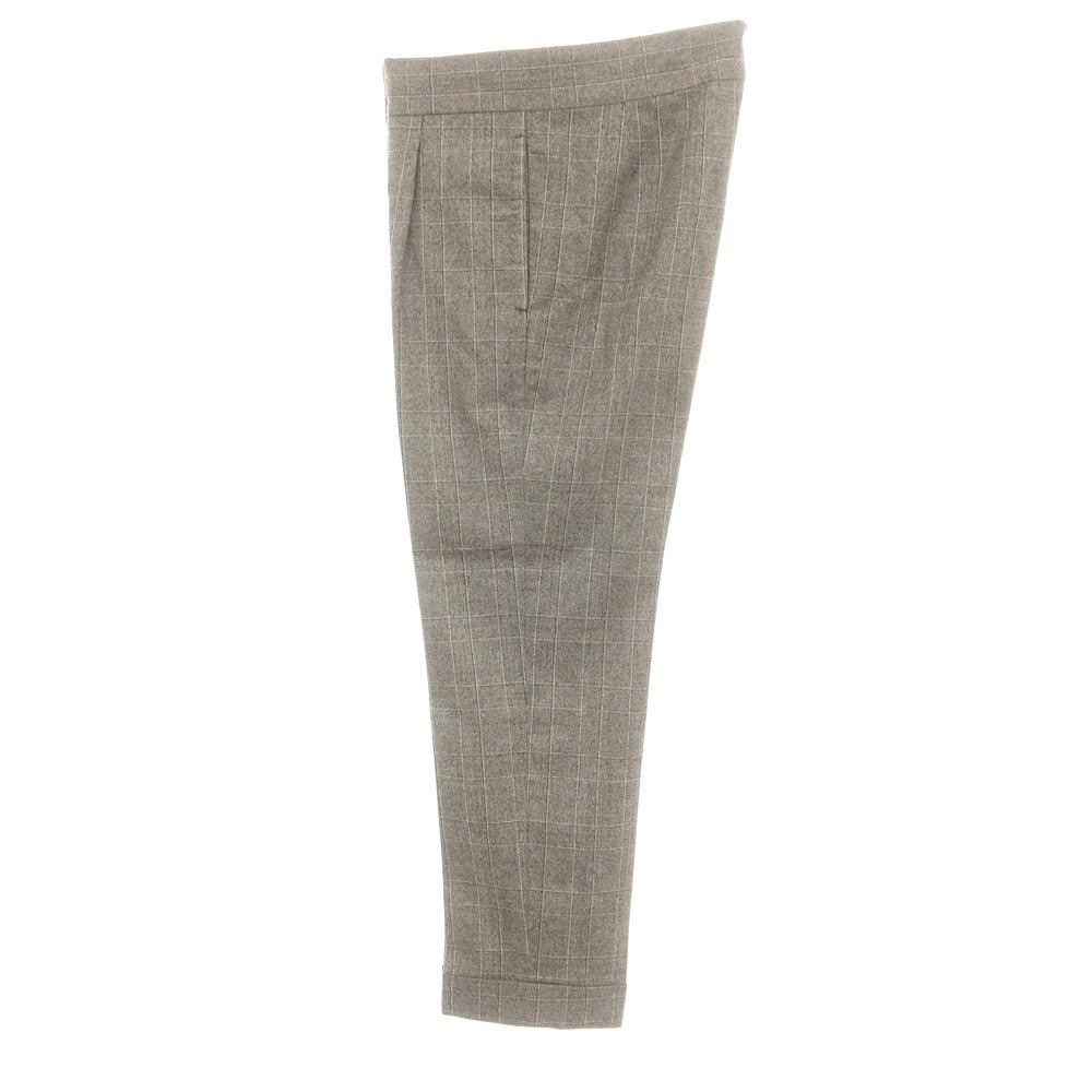 【中古】シャマット Sciamat ウール チェック ドレススラックスパンツ ウォームグレー系【 46 】【 状態ランクC 】【 メンズ 】