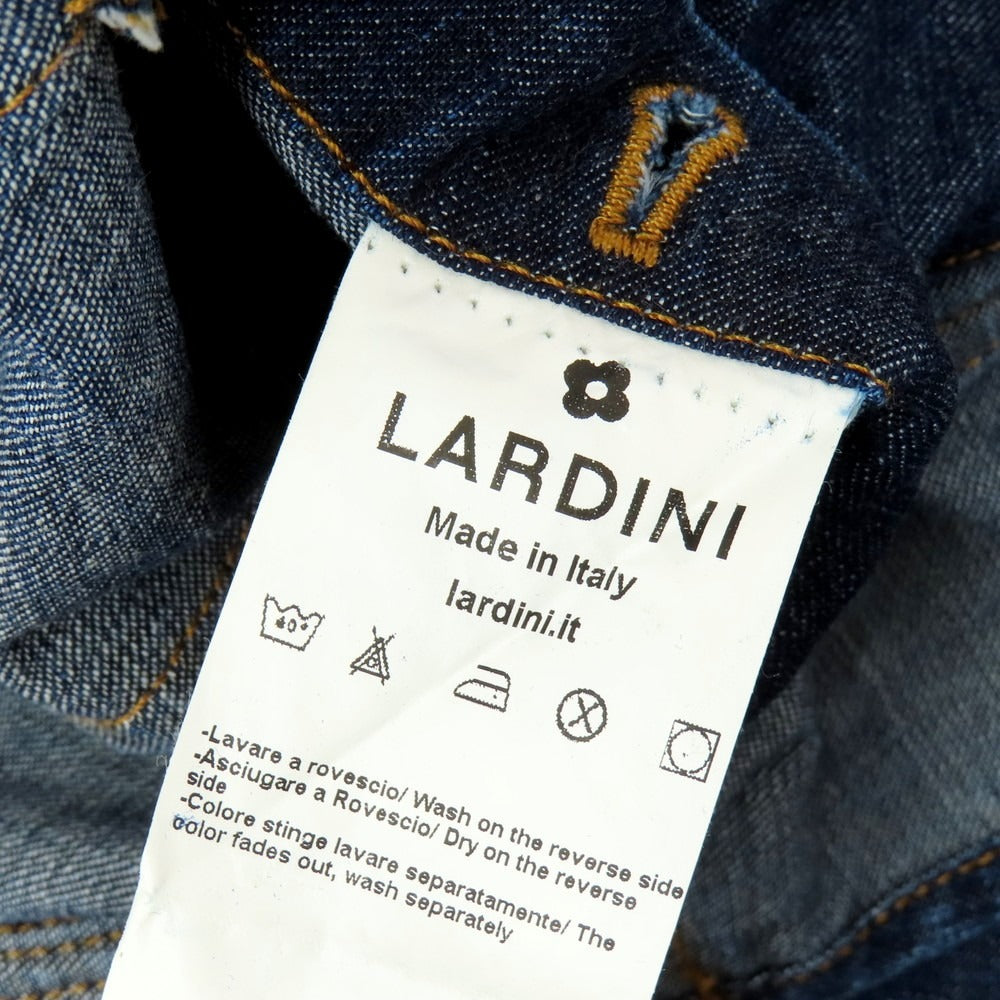 【中古】ラルディーニ LARDINI コットン デニム ダブル6B カジュアルジャケット ネイビーブルー【 44 】【 状態ランクB 】【 メンズ 】