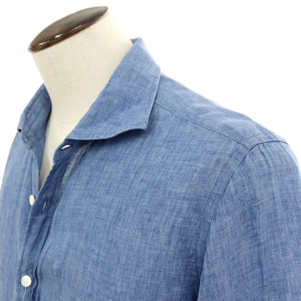 【中古】フェアファクス FAIRFAX リネン カジュアルシャツ ネイビーブルー【サイズLL】【 状態ランクC 】【 メンズ 】