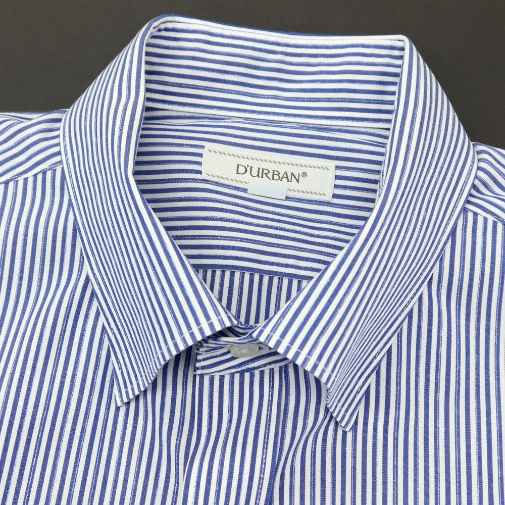 【中古】ダーバン D’URBAN コットン ストライプ 半袖シャツ ライトネイビーxホワイト【サイズ43】【 状態ランクB 】【 メンズ 】