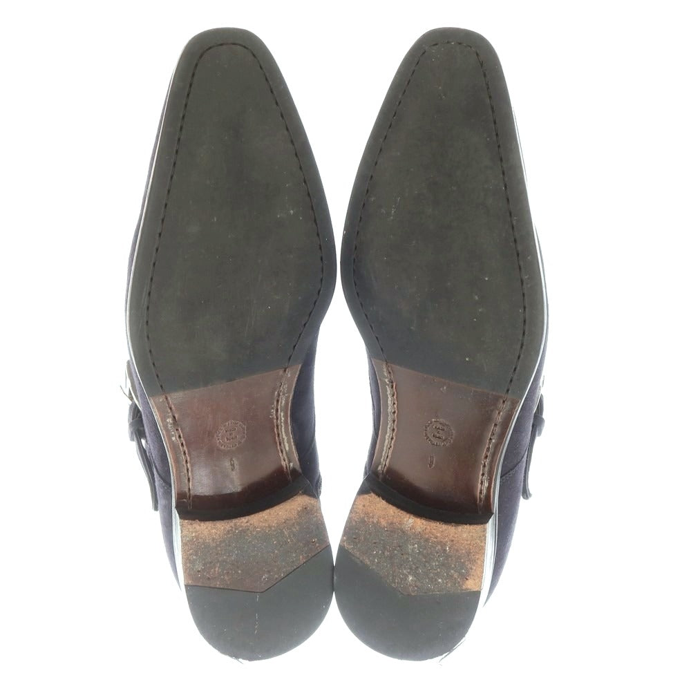 【中古】インテレッサ INTERESSA スエード シングルモンク ブーツ ネイビー【 9 】【 状態ランクB 】【 メンズ 】