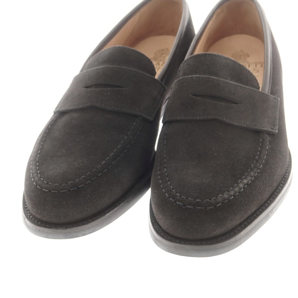 【中古】クロケットアンドジョーンズ CROCKETT&JONES ユナイテッドアローズ別注 BOSTON2 スエード ローファー ブラック【 7E 】【 状態ランクA 】【 メンズ 】