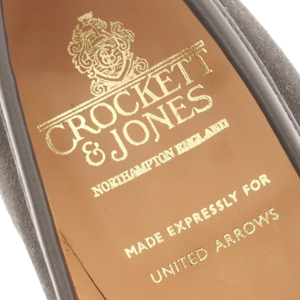 【中古】クロケットアンドジョーンズ CROCKETT&JONES ユナイテッドアローズ別注 BOSTON2 スエード ローファー ブラック【 7E 】【 状態ランクA 】【 メンズ 】
