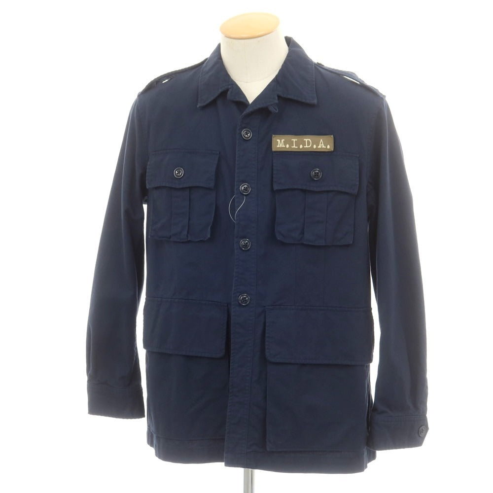 【中古】ミダ M.I.D.A. コットン ミリタリージャケット ネイビー【 S 】【 状態ランクB 】【 メンズ 】