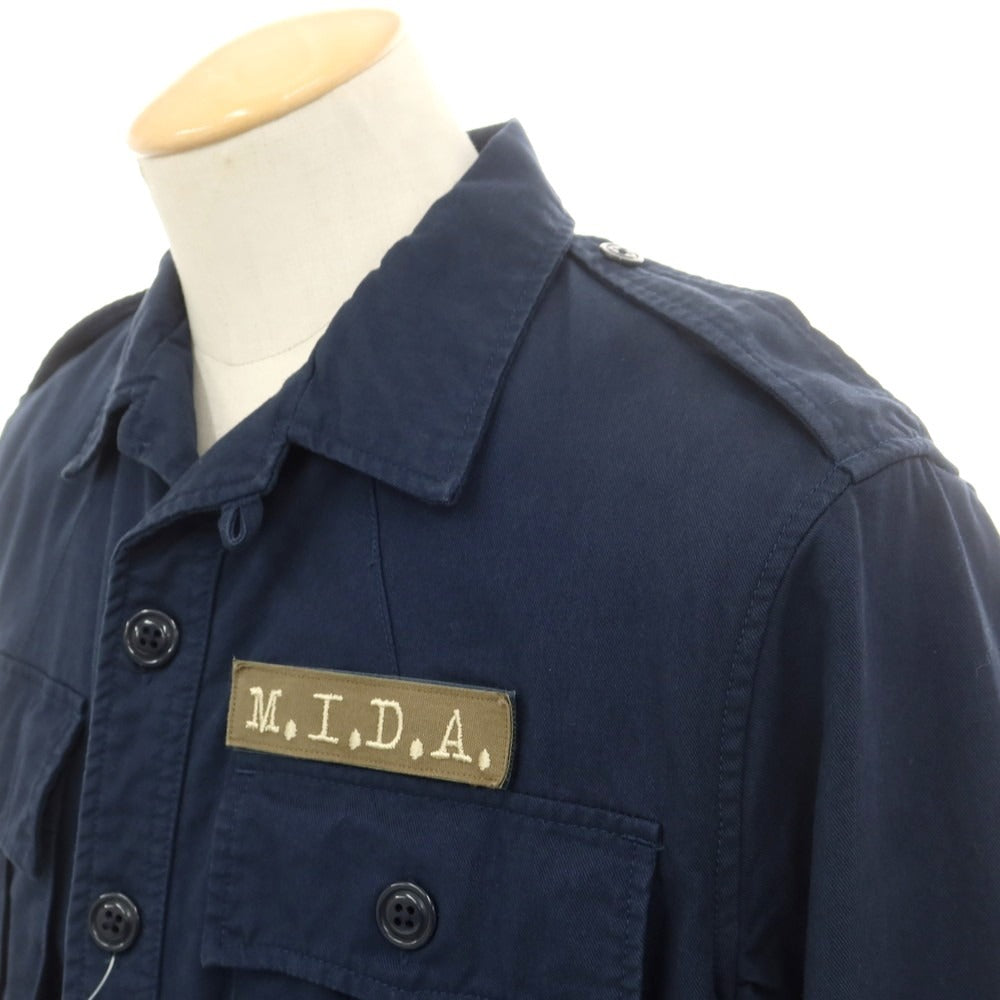 【中古】ミダ M.I.D.A. コットン ミリタリージャケット ネイビー【 S 】【 状態ランクB 】【 メンズ 】