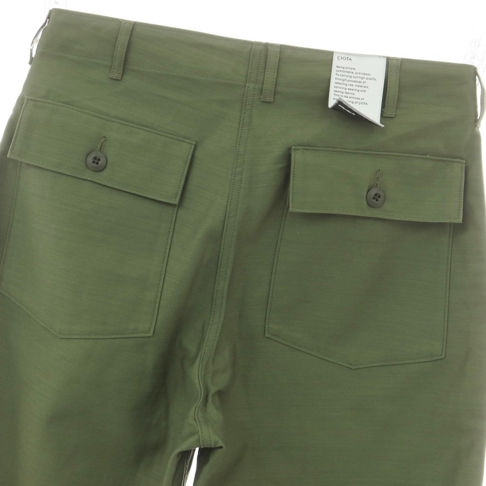 【中古】シオタ CIOTA スビンコットン バックサテン ベイカーパンツ オリーブ【 5 】【 状態ランクA 】【 メンズ 】