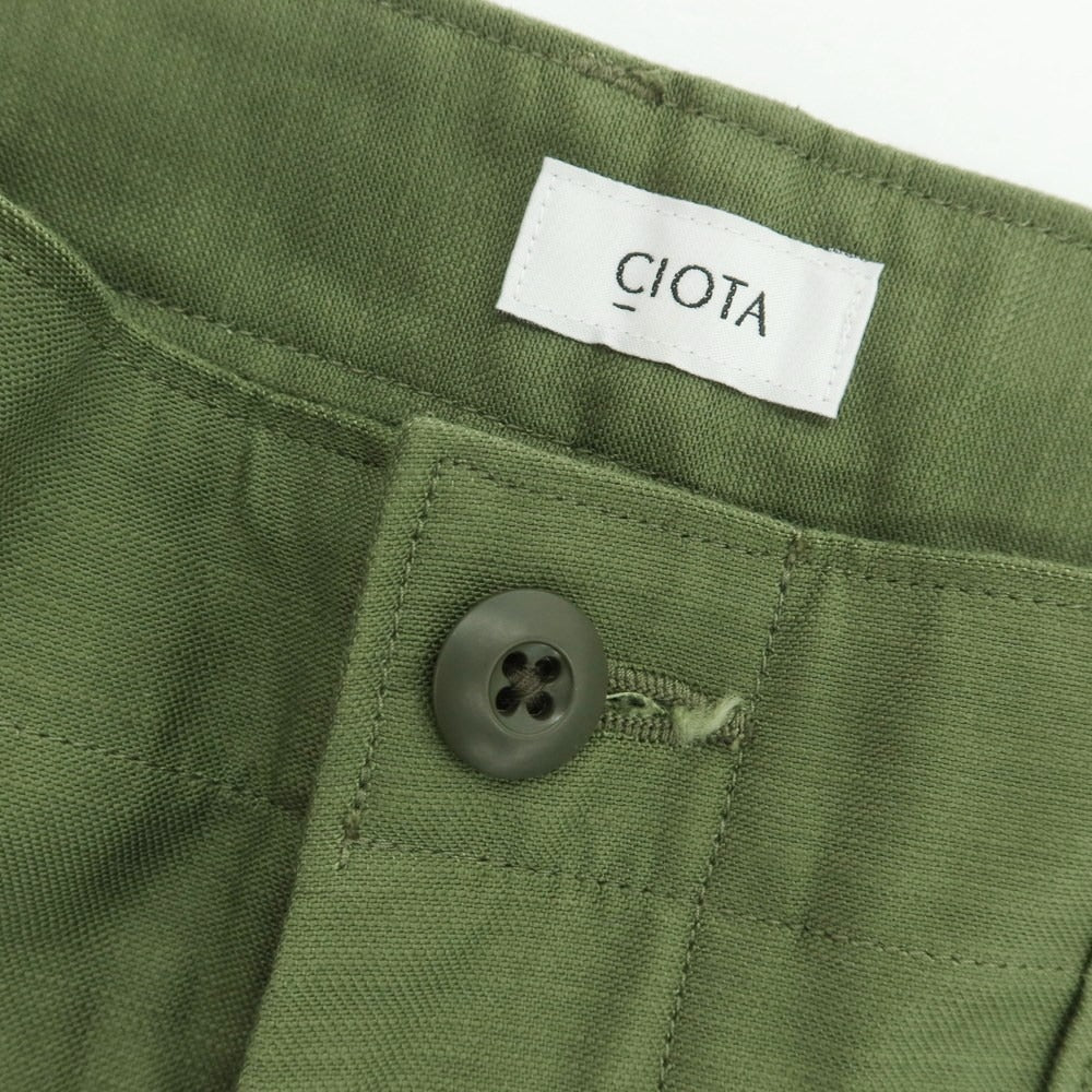 【中古】シオタ CIOTA スビンコットン バックサテン ベイカーパンツ オリーブ【 5 】【 状態ランクA 】【 メンズ 】