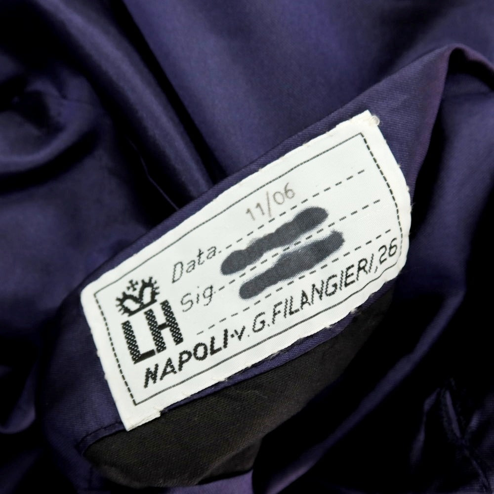 【中古】ロンドンハウス London House ウール ストライプ ダブルスーツ ネイビー【サイズ表記なし(L位)】【 状態ランクB 】【 メンズ 】