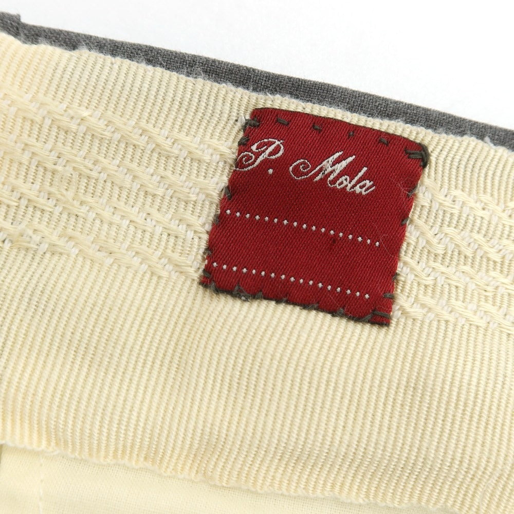 【中古】モーラ Mola ウール系 ドレススラックスパンツ グレー【 表記なし(L位) 】【 状態ランクB 】【 メンズ 】