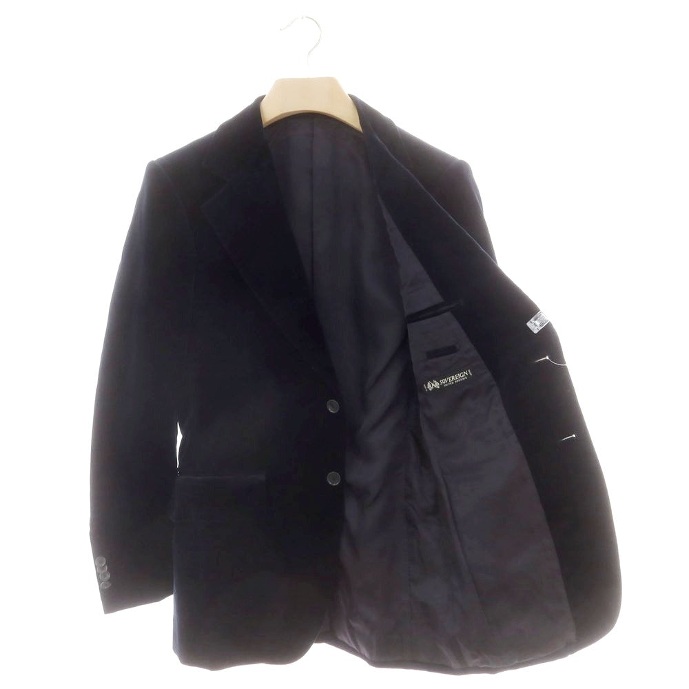 【中古】ソブリン SOVEREIGN ベロアコットン カジュアルジャケット ダークネイビー【 46 】【 状態ランクC 】【 メンズ 】