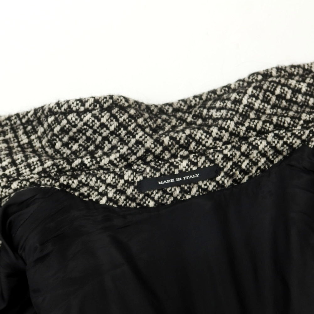 【中古】タリアトーレ TAGLIATORE MELVIN シルク混ウールコットン ダブルブレストコート ブラックxホワイト【 46 】【 状態ランクB 】【 メンズ 】