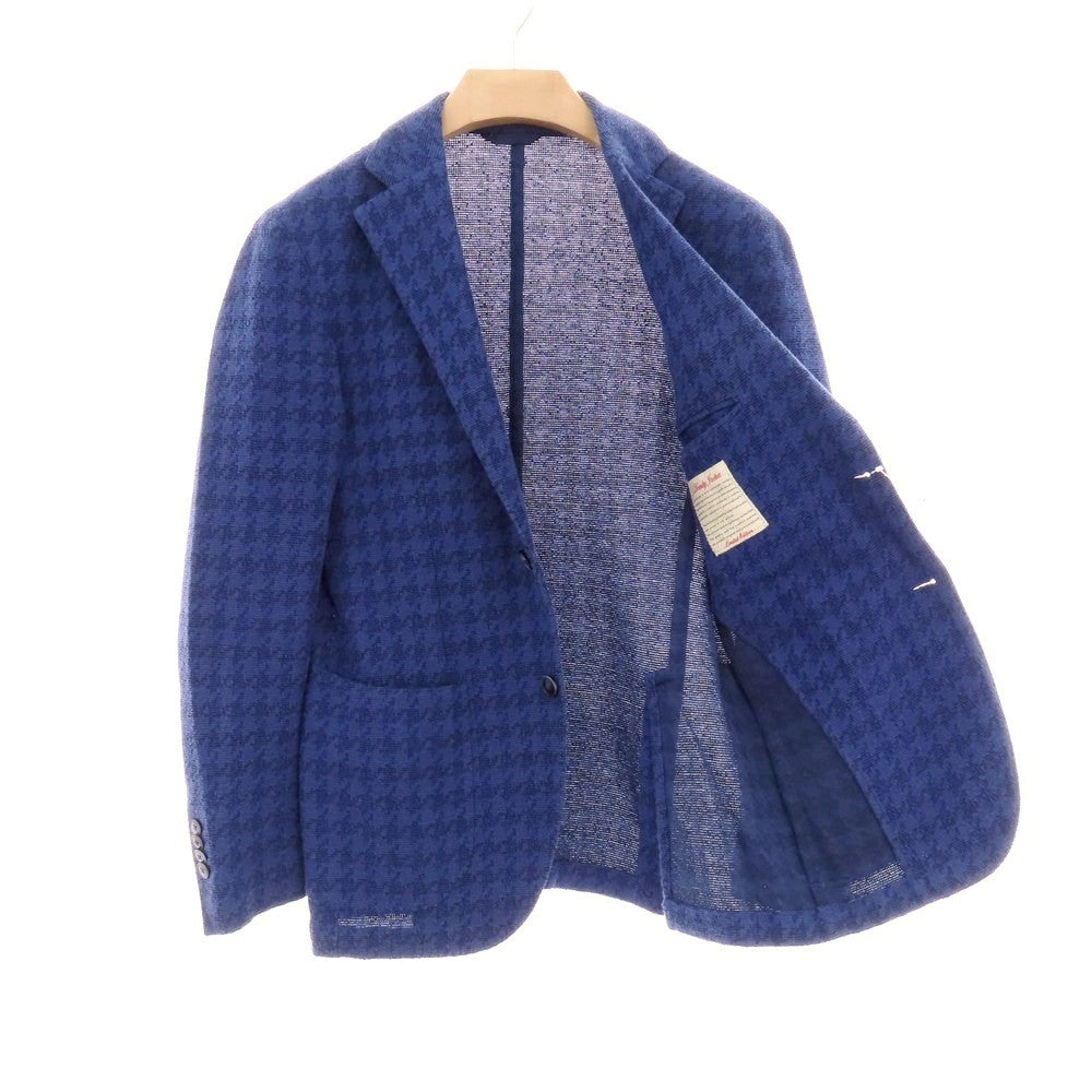 【中古】エルビーエム1911 L.B.M.1911 コットンナイロン ジャージー ハウンドトゥース 2B カジュアルジャケット ブルーxネイビー【 46 】【 状態ランクC 】【 メンズ 】
