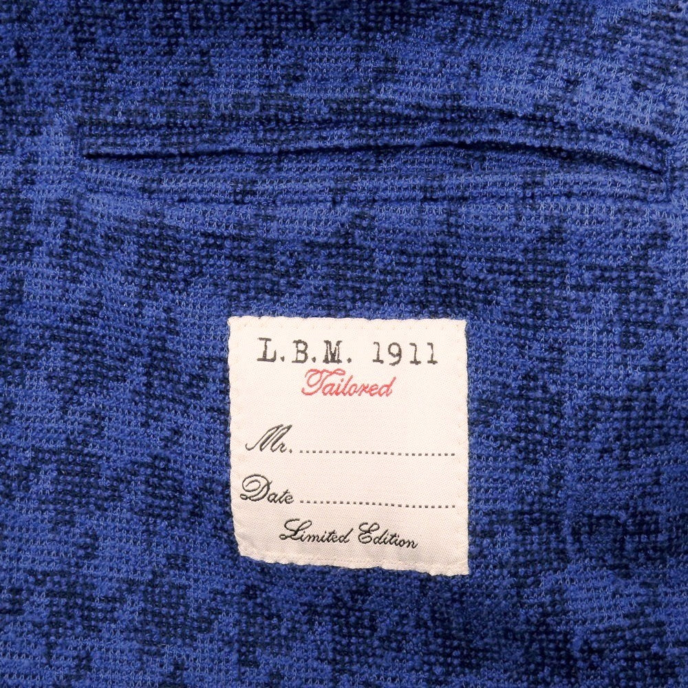 【中古】エルビーエム1911 L.B.M.1911 コットンナイロン ジャージー ハウンドトゥース 2B カジュアルジャケット ブルーxネイビー【 46 】【 状態ランクC 】【 メンズ 】
