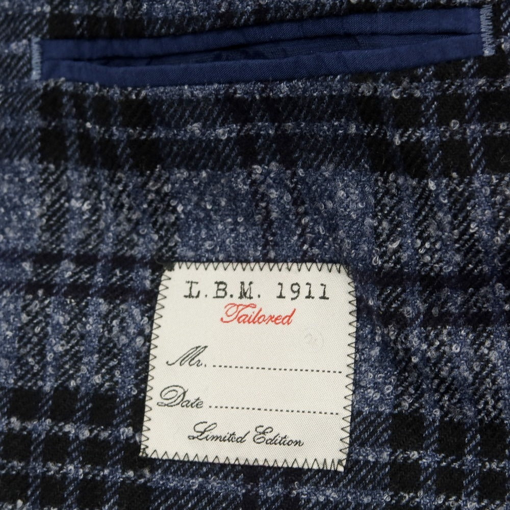 【中古】エルビーエム1911 L.B.M.1911 ウールポリエステル チェック カジュアルジャケット グレーネイビーxブラック【 46 】【 状態ランクB 】【 メンズ 】