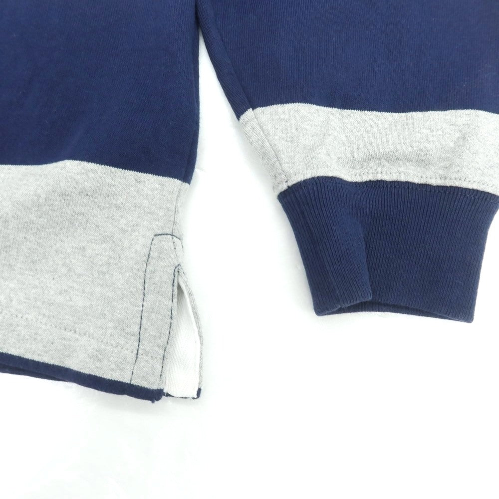 【中古】ポロ ラルフローレン Polo Ralph Lauren Big Fit Rugby Shirt ボーダー 長袖ラガーシャツ ネイビーxグレー【 L 】【 状態ランクA 】【 メンズ 】