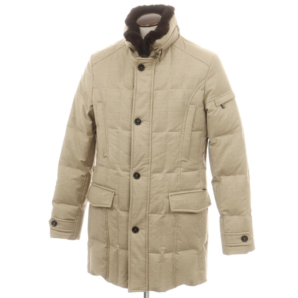 【中古】ムーレー MOORER ウールカシミヤ ダウンコート ベージュ【 50 】【 状態ランクB 】【 メンズ 】