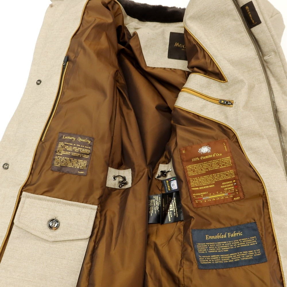 【中古】ムーレー MOORER ウールカシミヤ ダウンコート ベージュ【 50 】【 状態ランクB 】【 メンズ 】