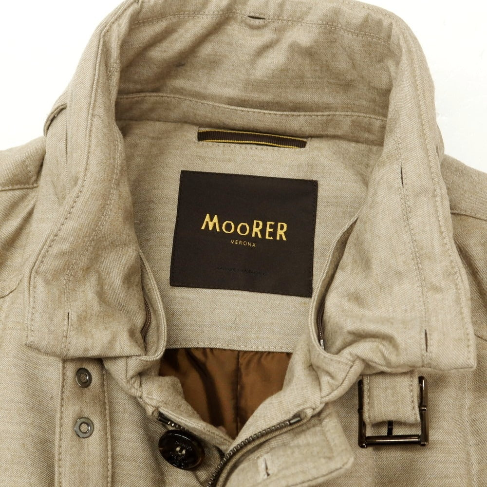 【中古】ムーレー MOORER ウールカシミヤ ダウンコート ベージュ【 50 】【 状態ランクB 】【 メンズ 】