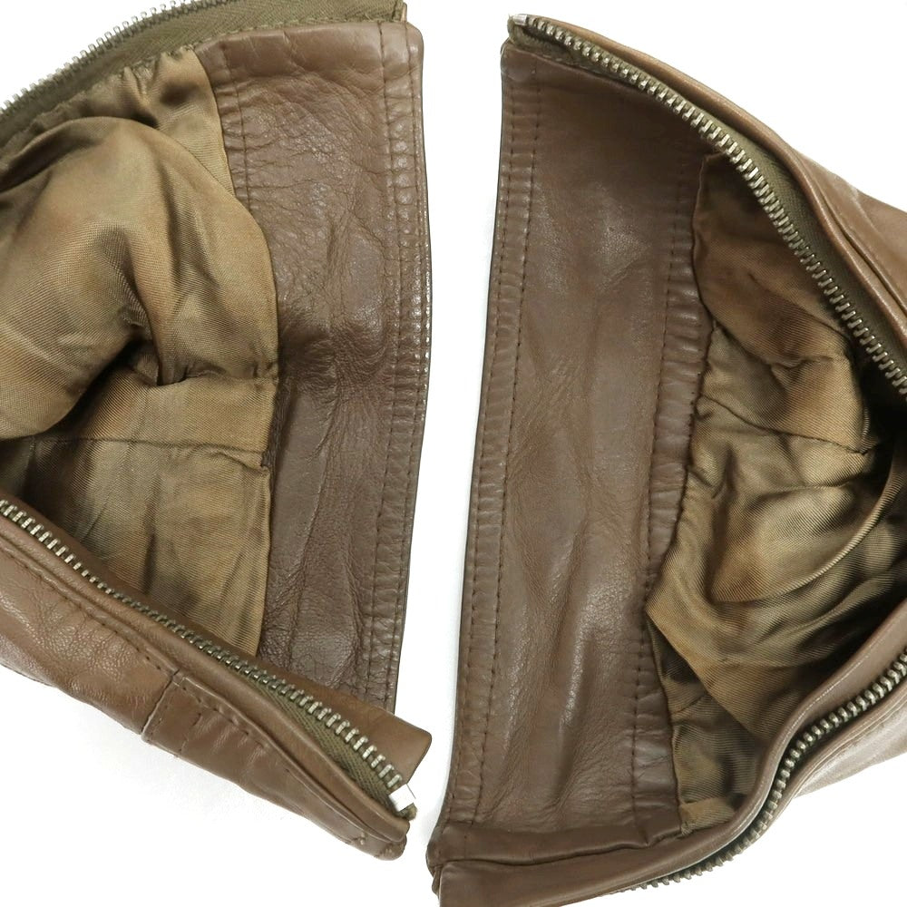 【中古】エンメティ EMMETI ラムスキンレザー シングルライダースジャケット ブラウン【 52 】【 状態ランクC 】【 メンズ 】