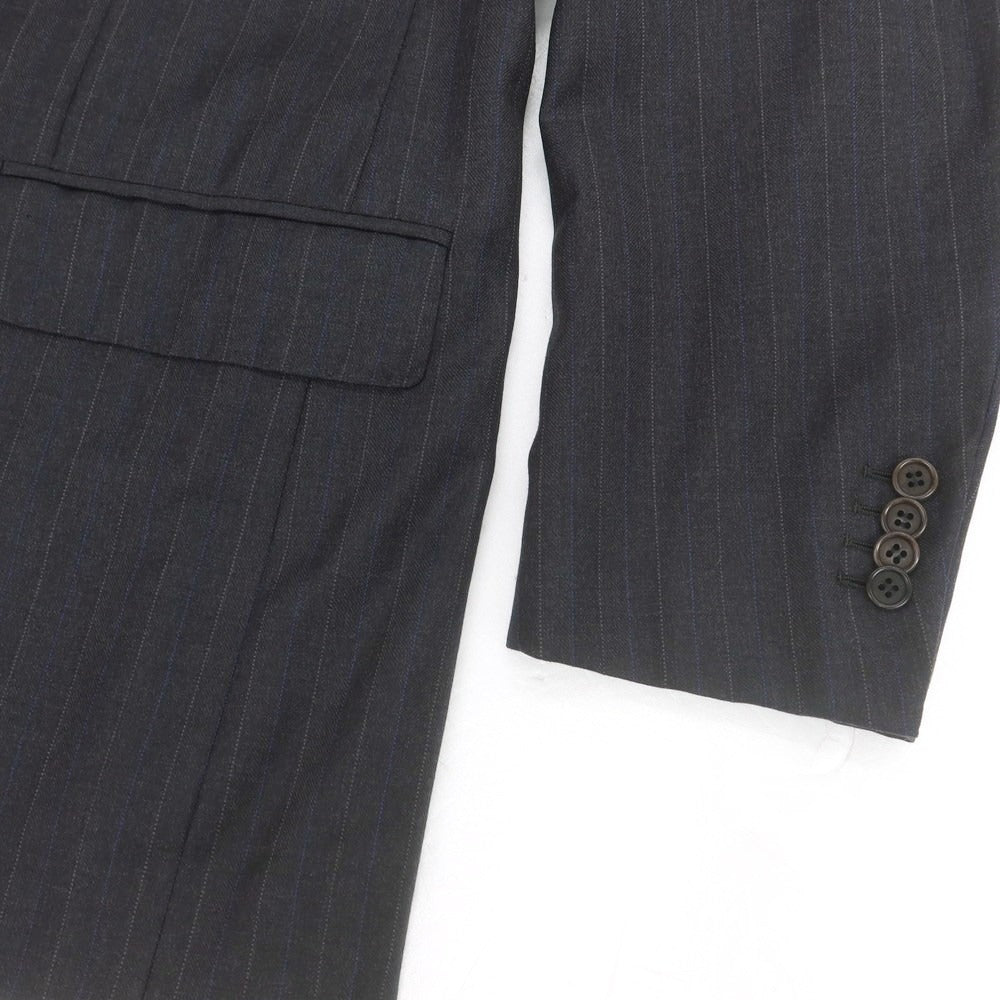 【中古】サルトリオ Sartorio ウール ストライプ 3つボタンスーツ チャコールグレー【 50 】【 状態ランクC 】【 メンズ 】