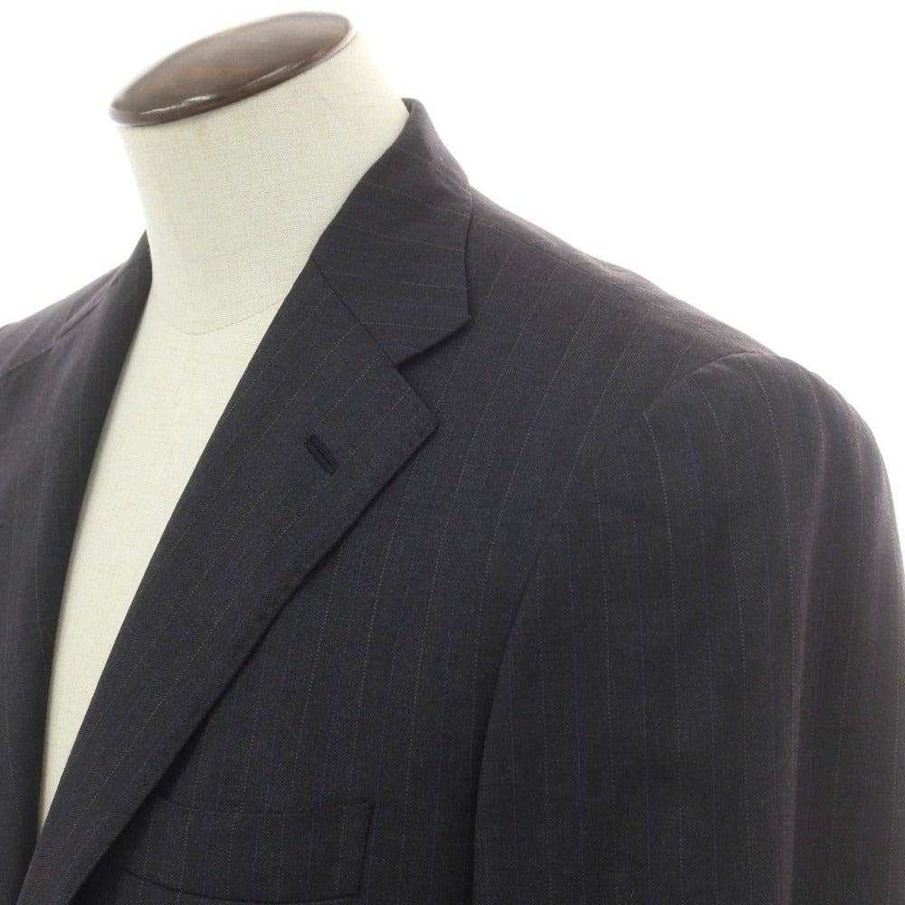 【中古】サルトリオ Sartorio ウール ストライプ 3つボタンスーツ チャコールグレー【 50 】【 状態ランクC 】【 メンズ 】