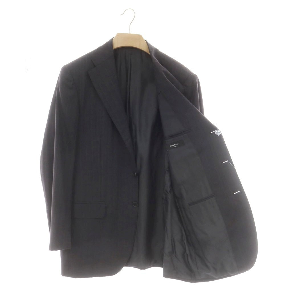 【中古】サルトリオ Sartorio ウール ストライプ 3つボタンスーツ チャコールグレー【 50 】【 状態ランクC 】【 メンズ 】