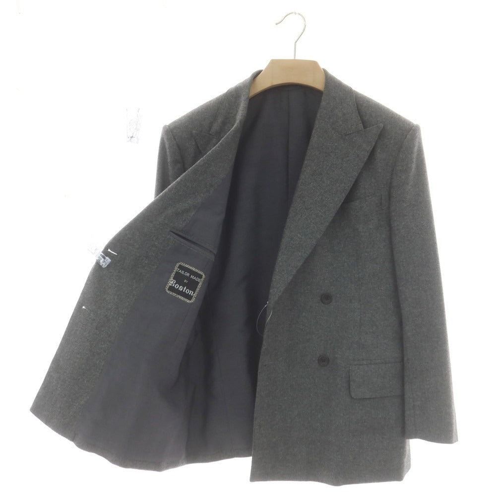 【中古】ボストンテーラー BOSTON TAILOR ウール スリーピース ダブルスーツ メランジグレー【 表記なし(S位) 】【 状態ランクB 】【 メンズ 】