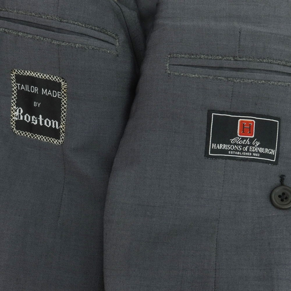 【中古】ボストンテーラー BOSTON TAILOR ウール スリーピース ダブルスーツ メランジグレー【 表記なし(S位) 】【 状態ランクB 】【 メンズ 】