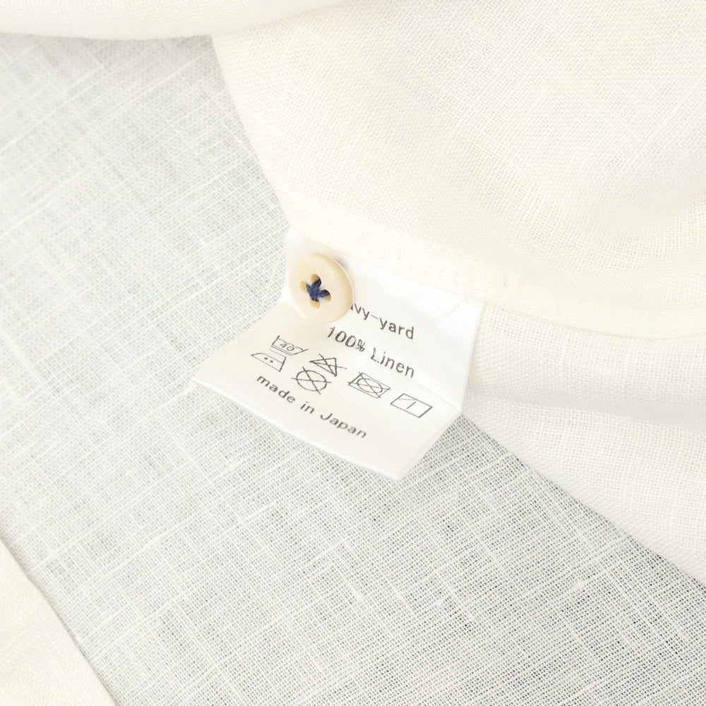 【中古】ネイビーヤード NAVY-YARD リネン ブザム カジュアルシャツ ホワイトxブルー【サイズM】【 状態ランクA 】【 メンズ 】