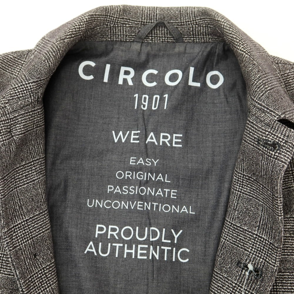 【中古】チルコロ1901 CIRCOLO 1901 ストレッチコットン チェック カバーオール グレー【 L 】【 状態ランクB 】【 メンズ 】